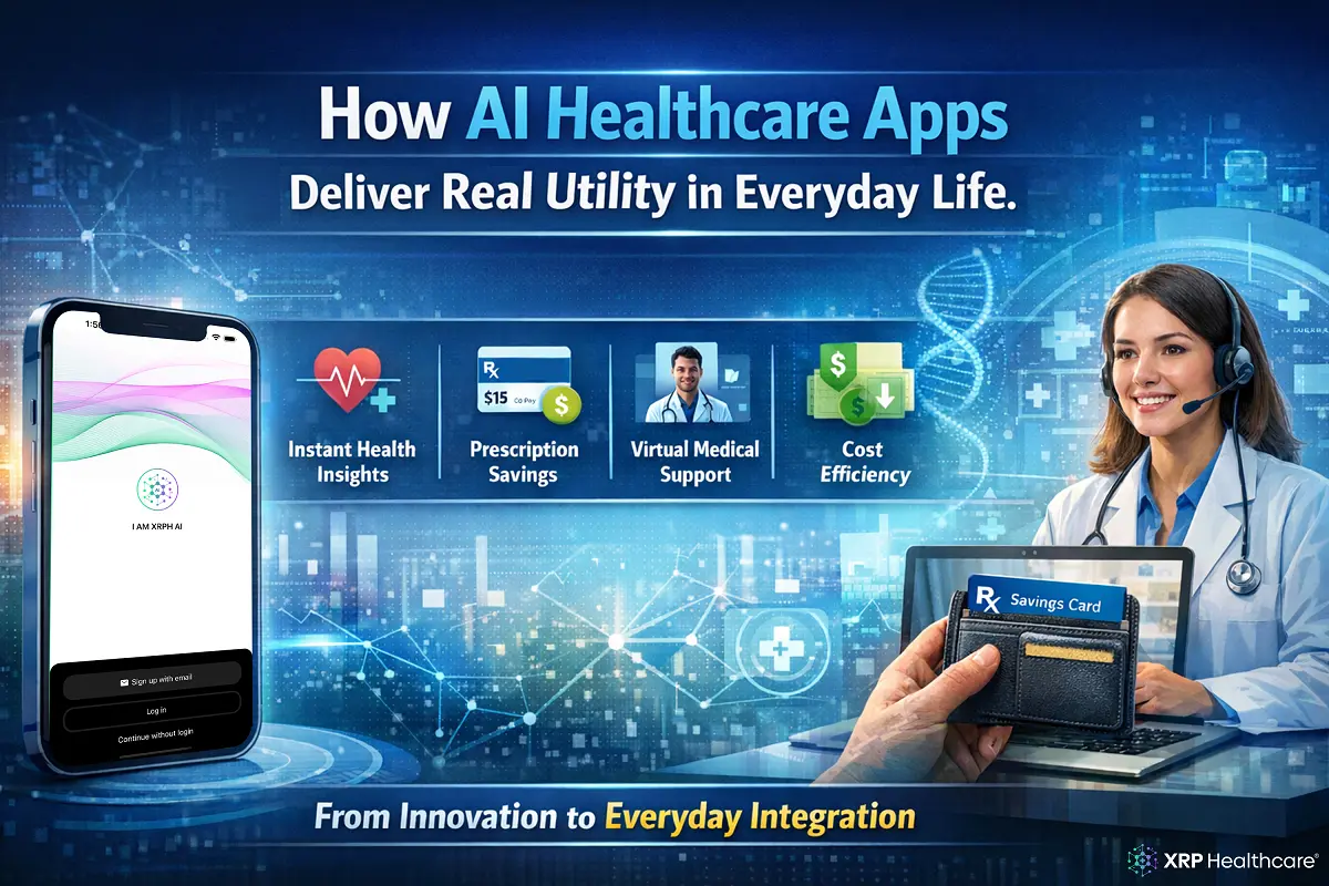how AI healthcare apps deliver real utility XRPH AI prescription savings card